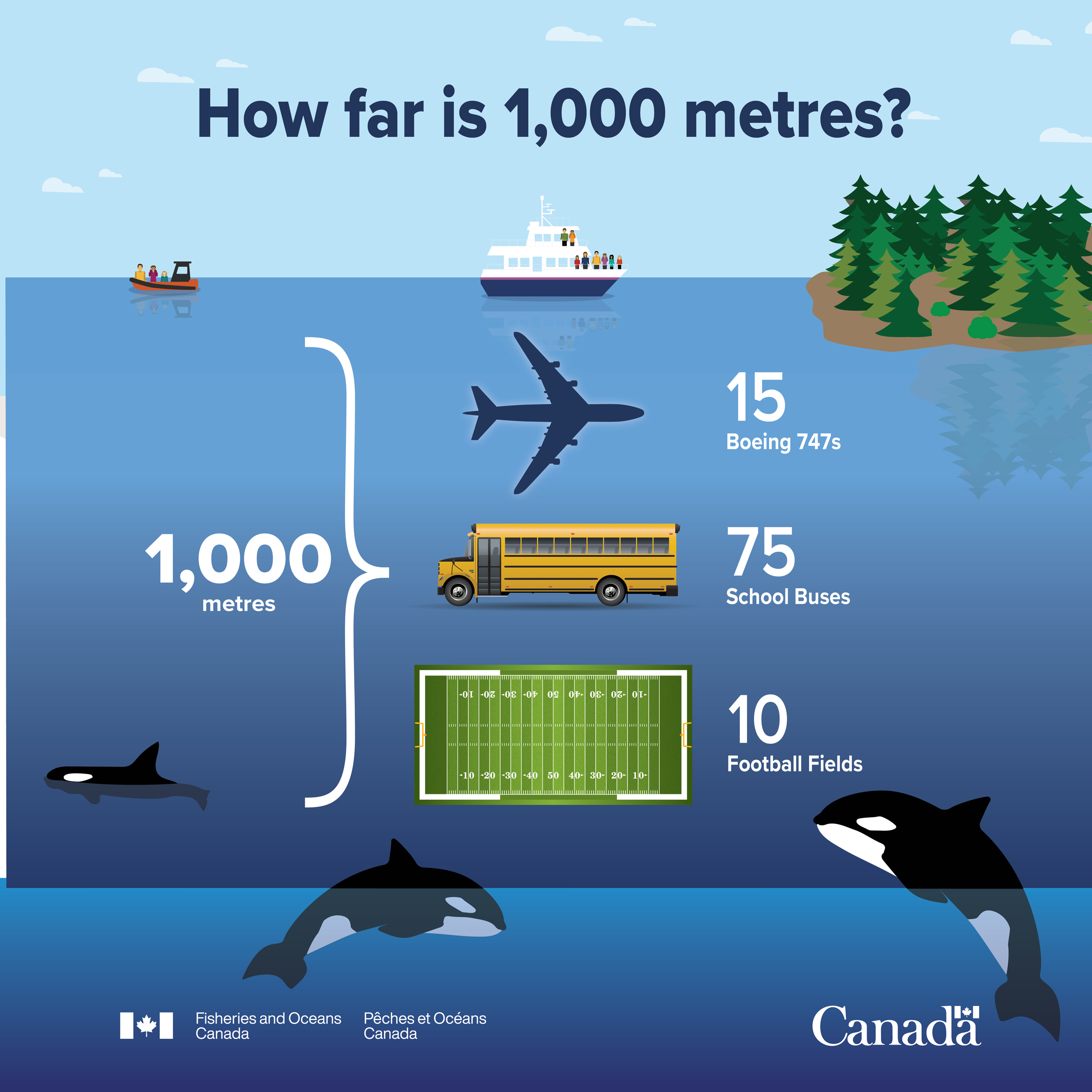 Infographic: How far is 1000 metres?