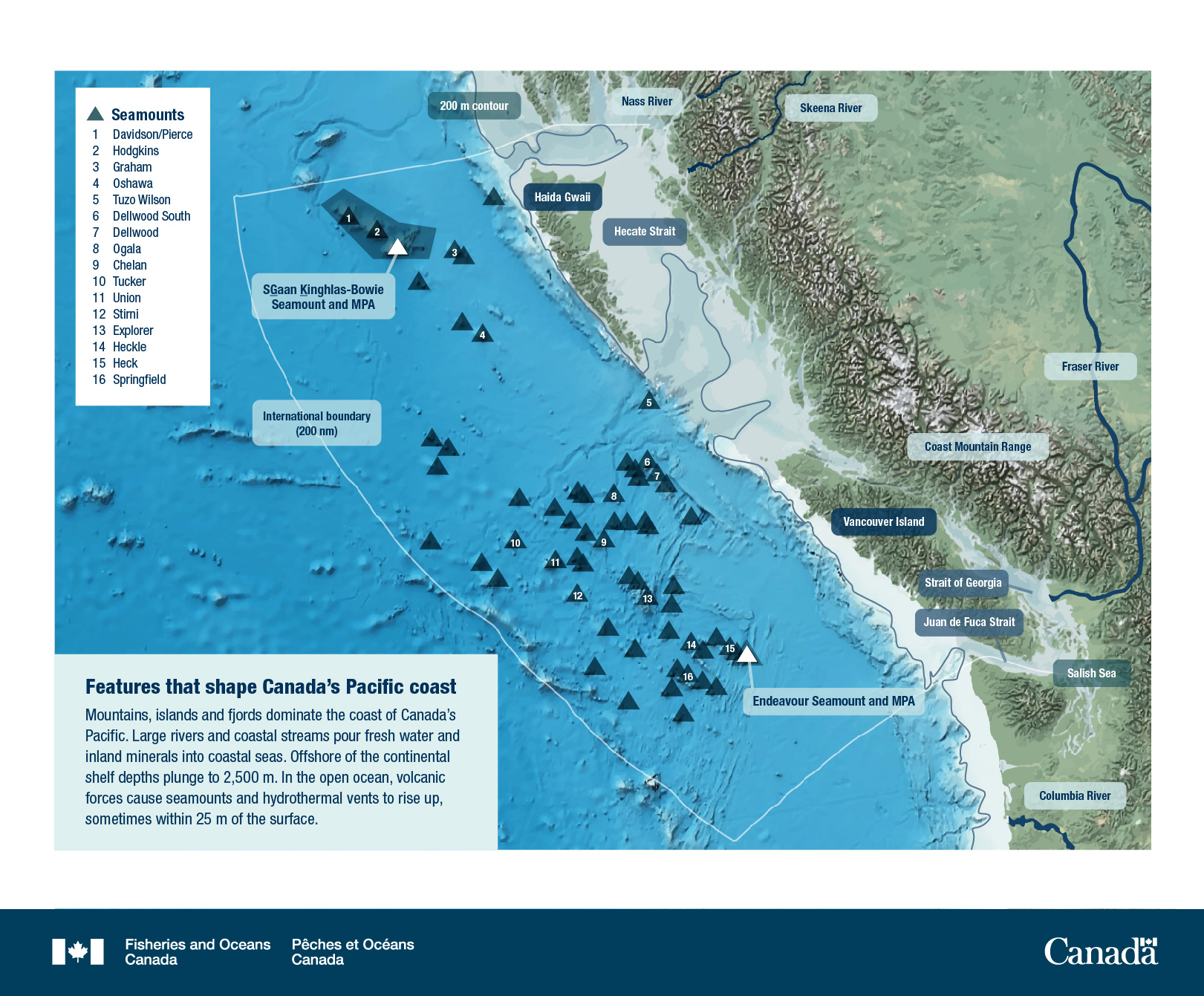Features that shape Canada’s Pacific coast