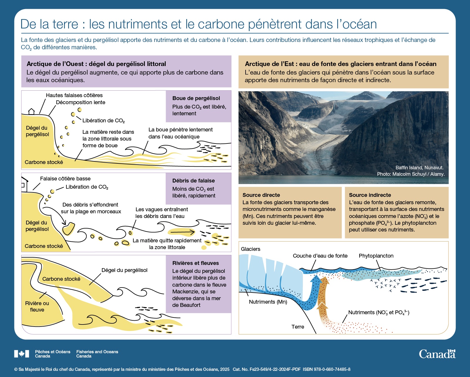 Les océans du Canada maintenant : Écosystèmes de l’Arctique, 2023 - De la terre : les nutriments et le carbone pénètrent dans l’océan