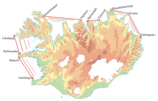 Map of Iceland with identified Salmon Protection Zones.