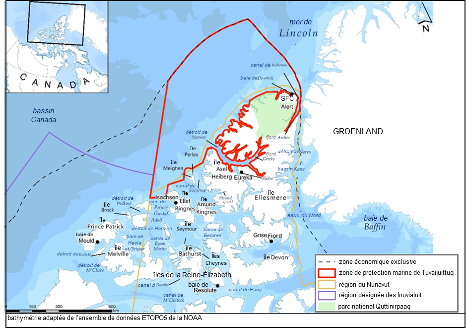 Carte de Nord du Nunavut
