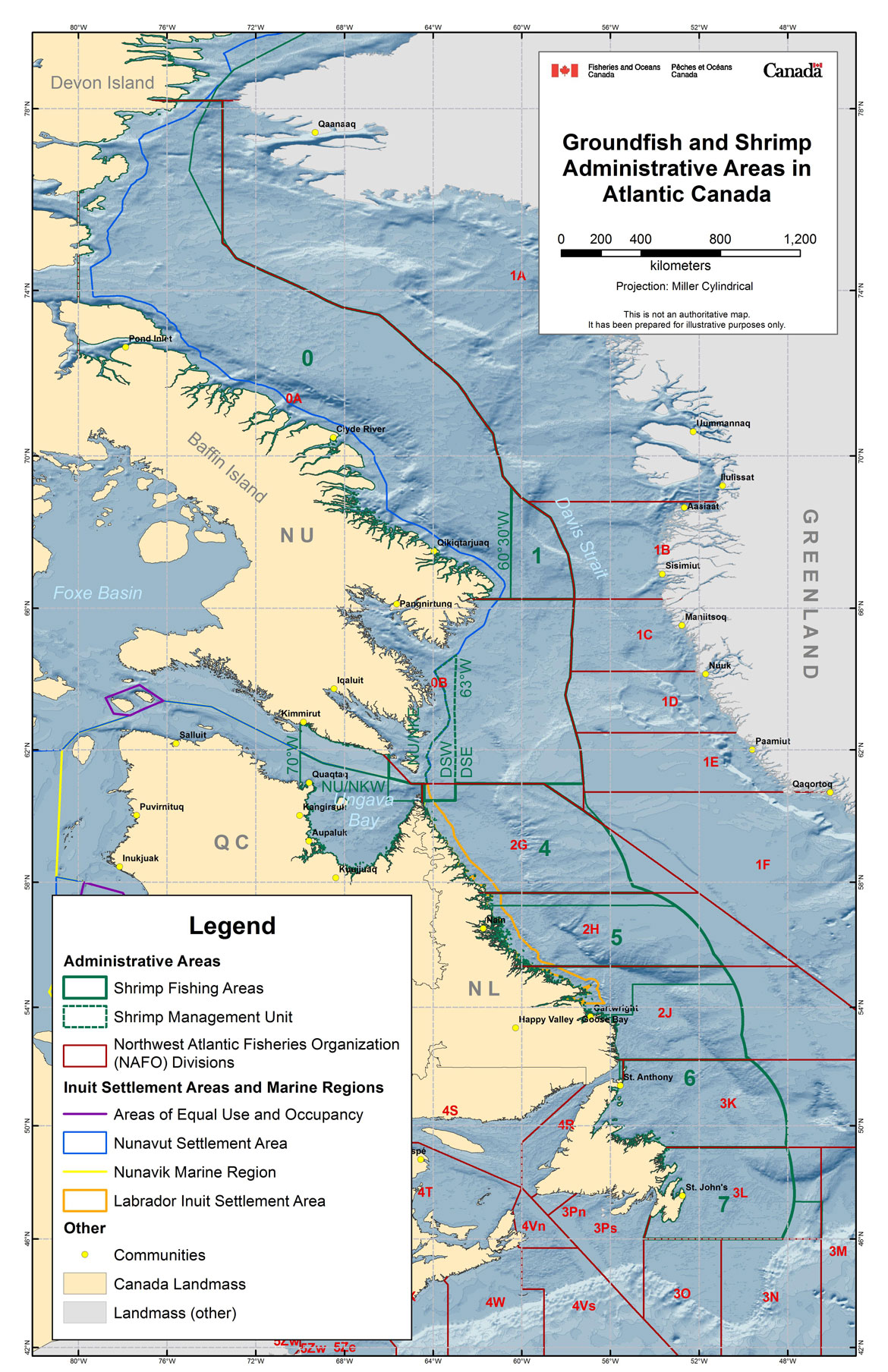 Map: Shrimp administrative areas.