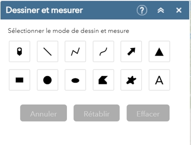 Image des outils du widget Dessiner et mesurer
