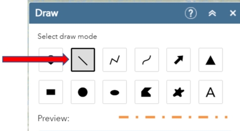 Image with arrow pointing to the line polygon.