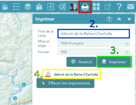 Widget Imprimer qui affiche le téléchargement du PDF.