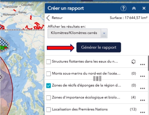 Instructions pour cliquer sur le bouton bleu Créer des rapports dans le widget Créer un rapport.