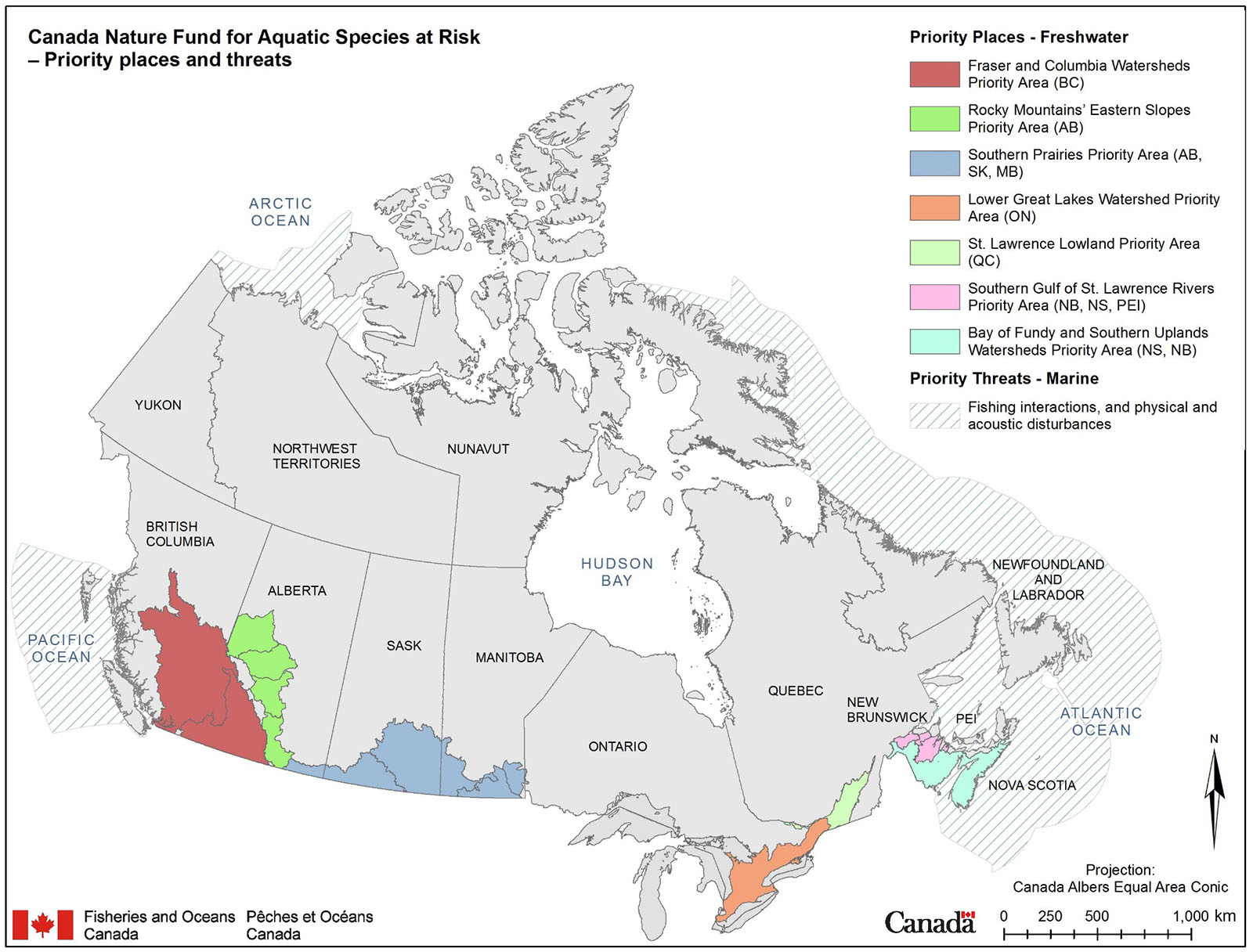 Canada Nature Fund for Aquatic Species at Risk - Priority places and threats
